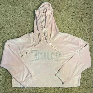 NWT Juicy Couture Sleep/ Lounge Crop Top & joggers set Rhinestone logo Size XL